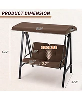 Boyel Living 2-Person Metal Patio Swing with Removable Cushion Outdoor Porch Chair for Adults Garden Backyard Deck