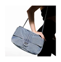 Women's The Denim-Slouch Shoulder Bag - Indigo Blue