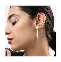Sohi Women's Black Dangling Drop Earrings