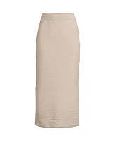 Lands' End Women's Cotton Pointelle Sweater Maxi Skirt - Set Bottom