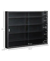Homcom 5-Tier Display Cabinet Glass Cabinet with 4 Adjustable Shelves