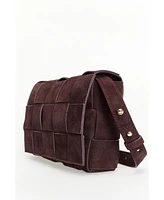 Women's Woven Suede Shoulder Bag