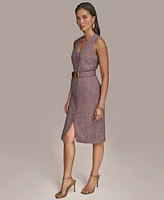 Donna Karan New York Women's Front-Zip Belted Sheath Dress