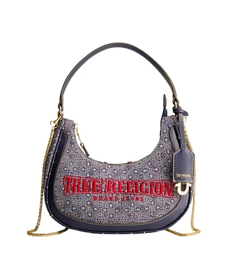 True Religion Striped Denim Small Hobo