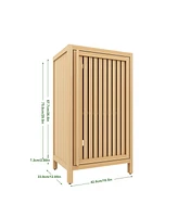 Casainc Bathroom Storage Cabinet with Door and Adjustable Shelf, Freestanding Floor Organizer for Multiple Rooms