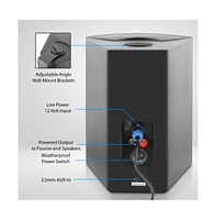Pyle 6.5-Inch Wall Mount Waterproof Bluetooth Speaker System, Weather-Resistant, Built-In Amplifier, High-Power Sound, Black