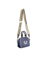 True Religion Frayed Denim Horseshoe Satchel