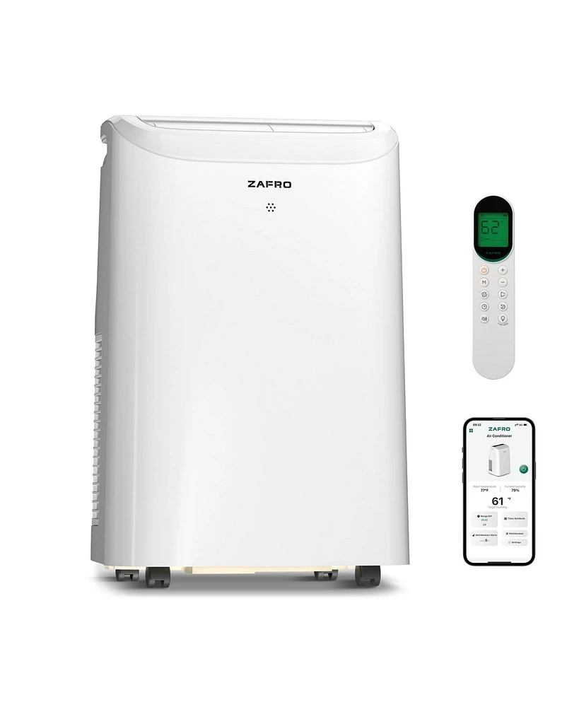 Zafro 8,000 Btu Portable Ac with Fan, Dehumidifier, App & Remote Control, 24H Timer, Led Display – Easy Room Cooling & Humidity Control