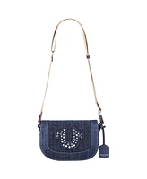 True Religion Studded Horseshoe Denim Flap Bag