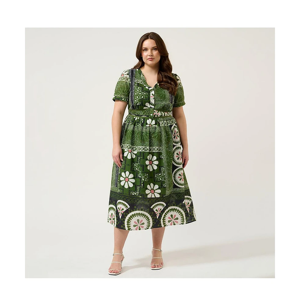 Estelle Ethereal Tile Print Dress