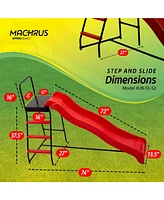 Plexalife Trampoline Step N Slide|Kids Outdoor Step Ladder and Wave Slide Set Fits Standard Round or Rectangle Trampolines with Net or Without - Red