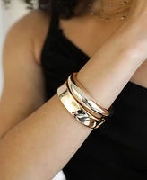 Ettika Double Golden Bangle Bracelet Set