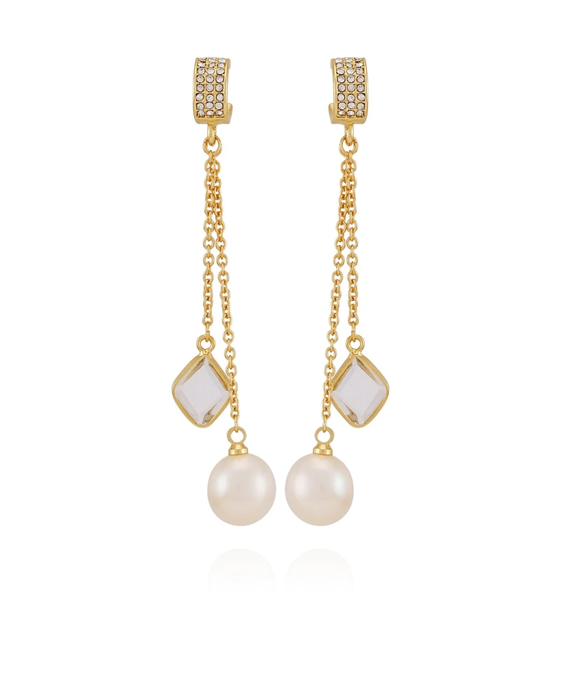 Vince Camuto Gold-Tone Cultivated Pearl Dangle Earrings
