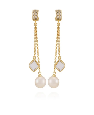 Vince Camuto Gold-Tone Cultivated Pearl Dangle Earrings