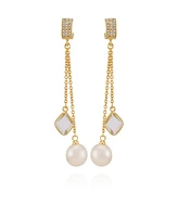 Vince Camuto Gold-Tone Cultivated Pearl Dangle Earrings