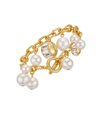Vince Camuto Cultivated Pearl Crystal Charm Bracelet