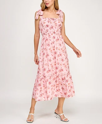 Trixxi Juniors' Printed Sleeveless Fit & Flare Dress
