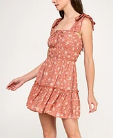 Trixxi Juniors' Printed Sleeveless Fit & Flare Dress