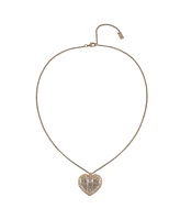 Rachel Rachel Roy Gold Tone Textured Heart Pendant Necklace