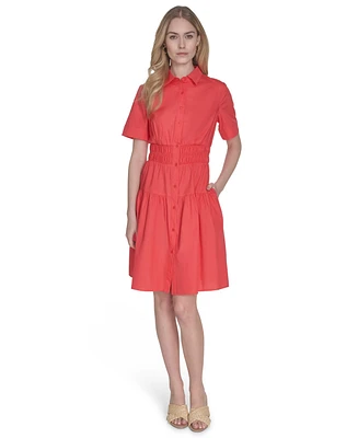 Vince Camuto Women's Cotton Short-Sleeve Shirtdress
