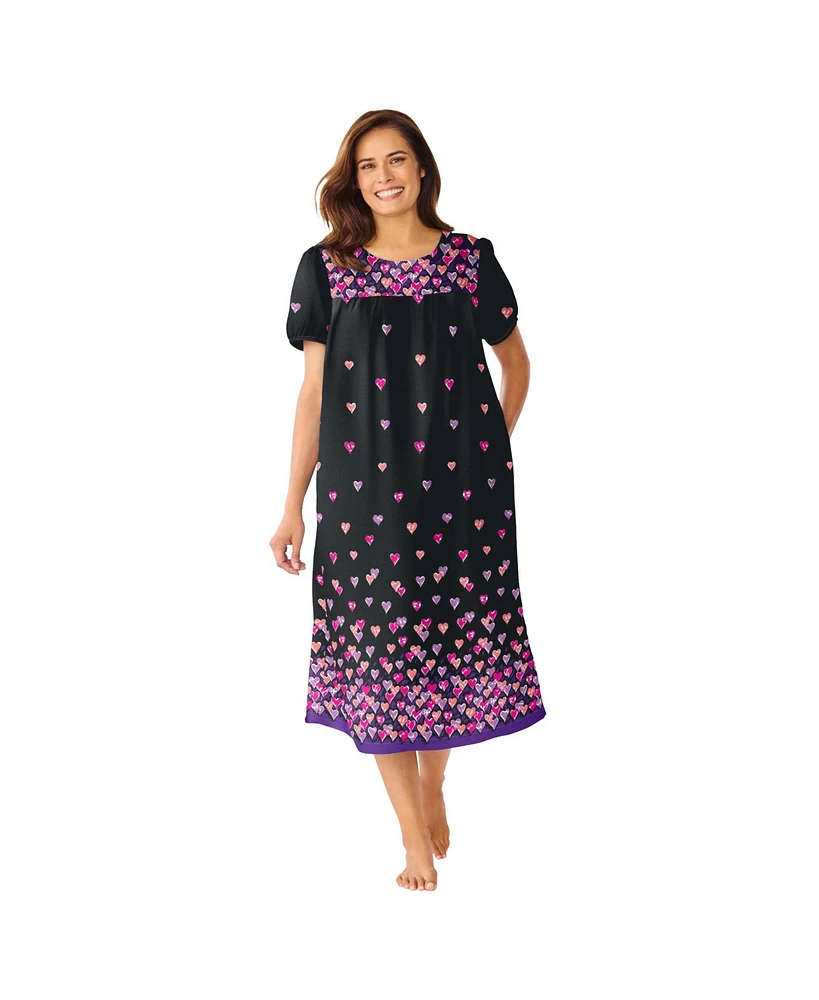 Only Necessities Women's Short Print Shirred Lounger