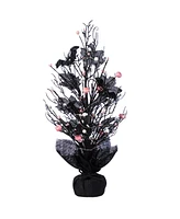 Glitzhome 20" Lighted Pink Halloween Berries Table Tree
