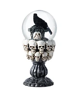 Glitzhome 7.25"H Halloween Resin Stacked Skull Waterglobe