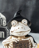 Glitzhome Halloween Resin Skeleton Frogs Table Decor, Set of 2