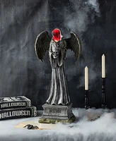 Glitzhome 24" Lighted Halloween Grim Reaper Resin Porch Decor