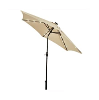 9 Feet Solar Led Lighted Patio Market Umbrella with Tilt Adjustment without Base