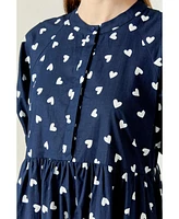 English Factory Women's Heart Printed Midi Dress