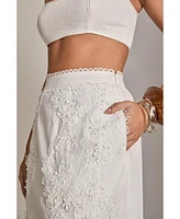 English Factory Women's Lace trimed midi skirt