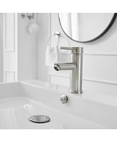 Single Hole Single-Handle Bathroom Faucet With Pop Up Drain Brushed Nickel