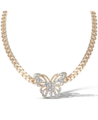 Jessica Simpson Butterfly Pendant Chain Necklace