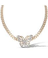 Jessica Simpson Butterfly Pendant Chain Necklace