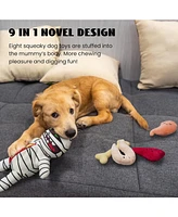 Nocciola 9-in-1 Zombie Plush Squeaky Dog Toy with 8 Organ-Shaped Toys for Small Medium Dogs