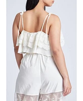 Eloquii Women's Plus Camisole Lace Crop Top
