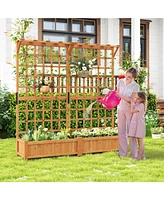 Slickblue Large Planter Container with Trellis and Hanging Roof