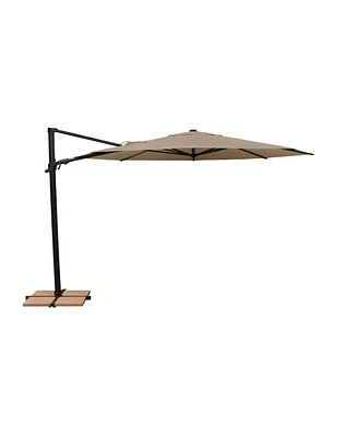 Mondawe 11FT Solefin Octagon Cantilever Umbrella with foot pedal, Black Frame