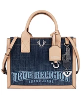 True Religion Bombe Logo Denim Tote