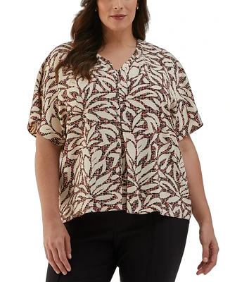 Ella Rafaella Plus Layered Dolman Short Sleeve Top
