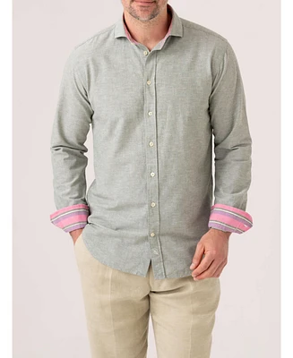 Koy Clothing Men's Crocodile Long Sleeve Linen Shirt