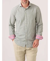 Koy Clothing Men's Crocodile Long Sleeve Linen Shirt