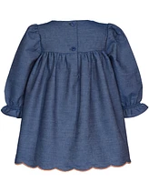 Bonnie Baby Girls Embroidered Denim Dress