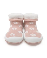 Komuello Baby Girls First Walk Sock Shoes Daisies