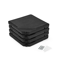 4 Pieces Square Fillable Patio Umbrella Base Set with Handle and Funnel