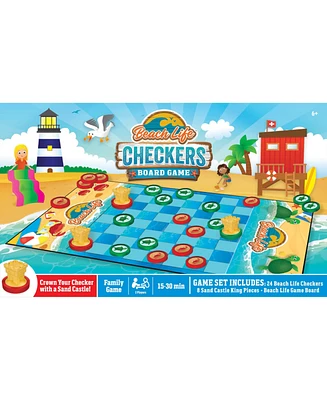 Beach Life Checkers Board Game