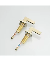 8 in. Widespread Double Handle Bathroom Faucet With Supply Hose in Brushed Gold