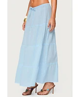 Edikted Women's Kaila Cotton Tiered Maxi Skirt