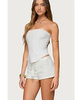 Edikted Women's Hadar Linen Look Corset